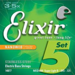 Elixir 14877 Nanoweb Stainless Steel, Long Scale - 45-125
